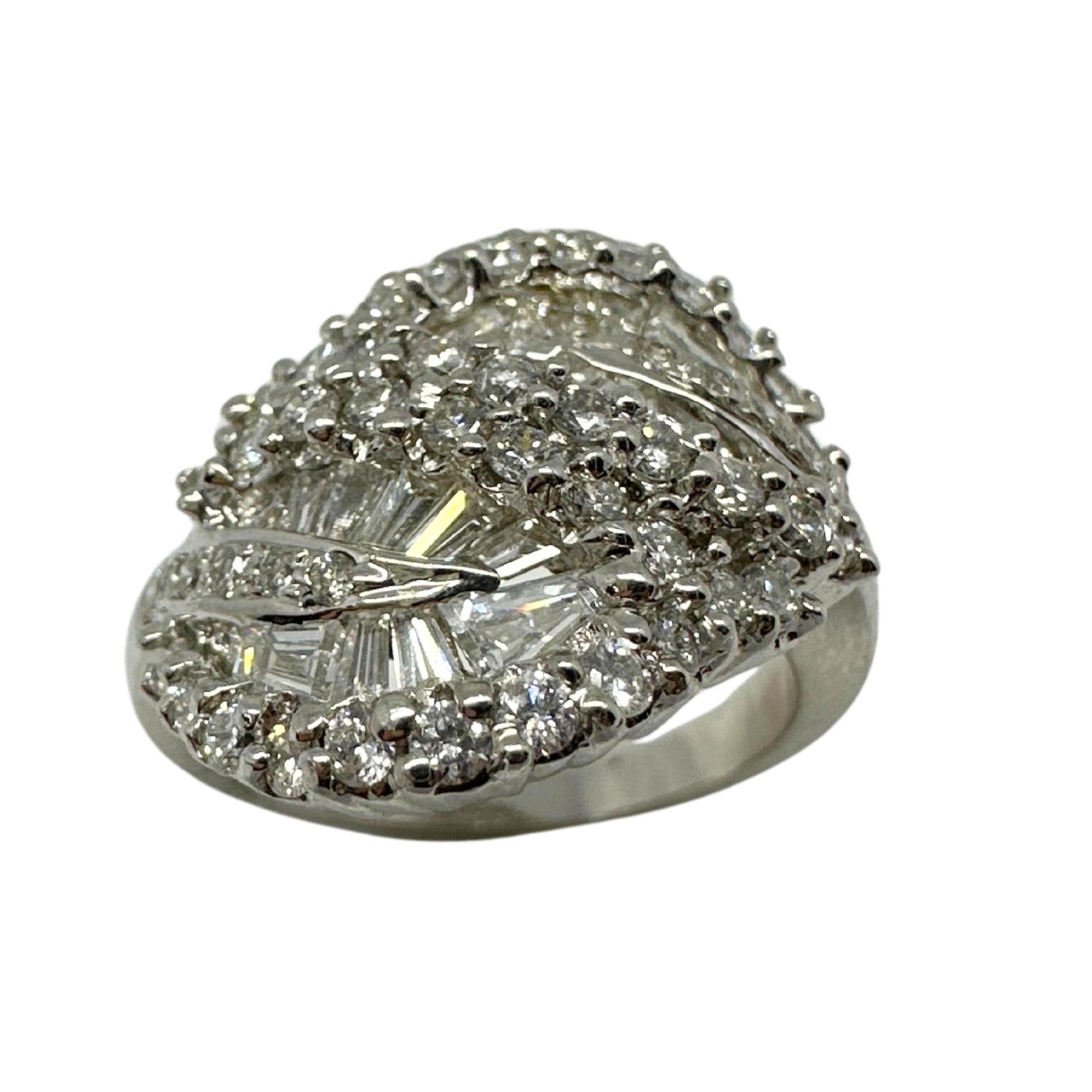 18K White Gold Tapered Baguette Cut Diamond Ring