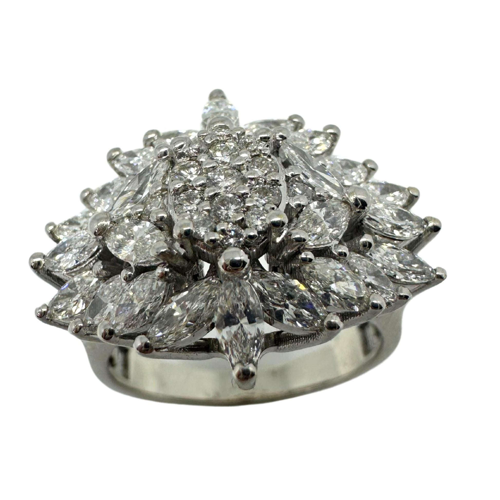 18K White Gold Marquise Cut Diamond Ring