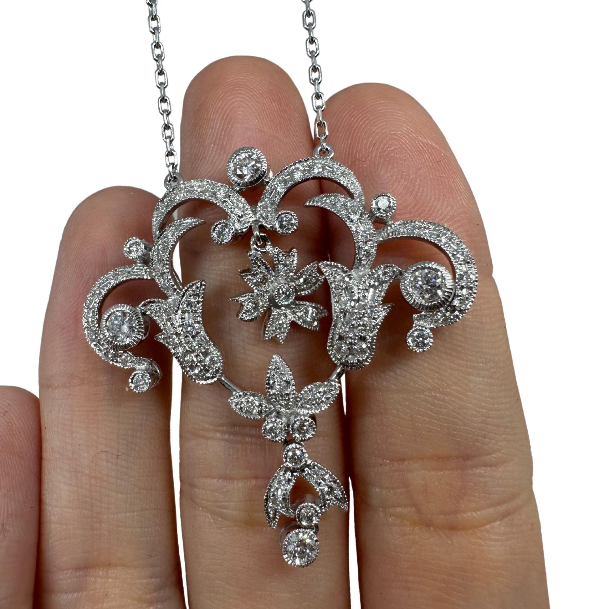 18K White Gold Diamond Necklace