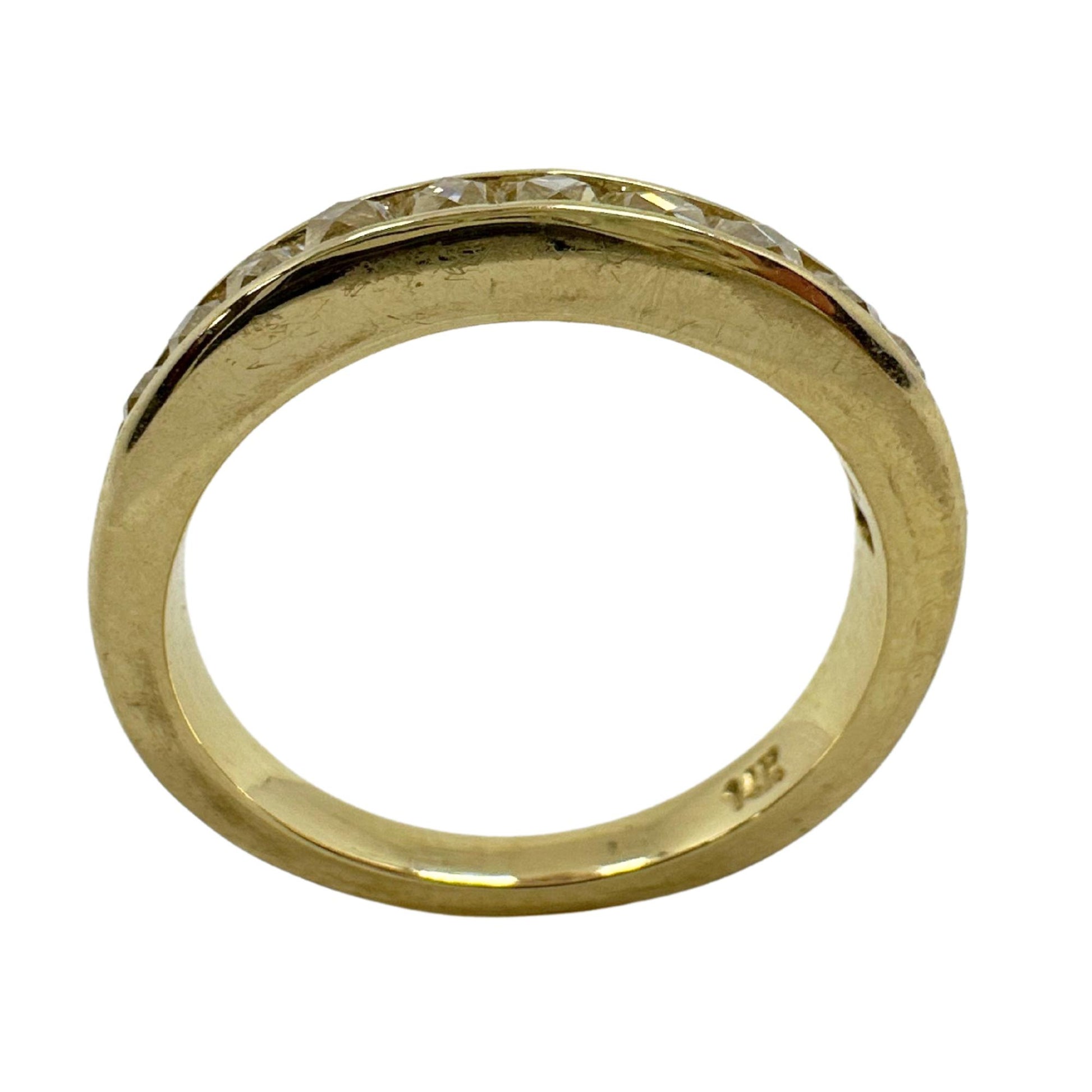 14K Yellow Gold 0.79 Carat Repurposed French Cut Diamond Band - Size 5