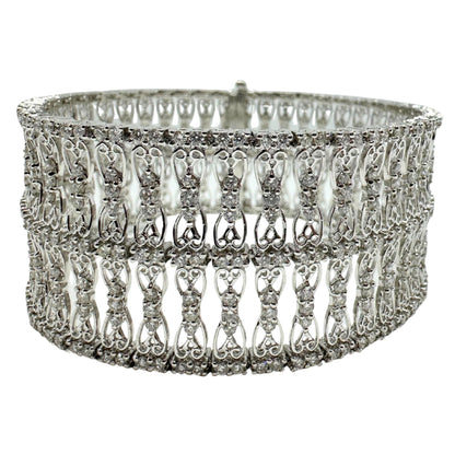 18K White Gold 9.48 Carat Diamond Bracelet - 7 inches