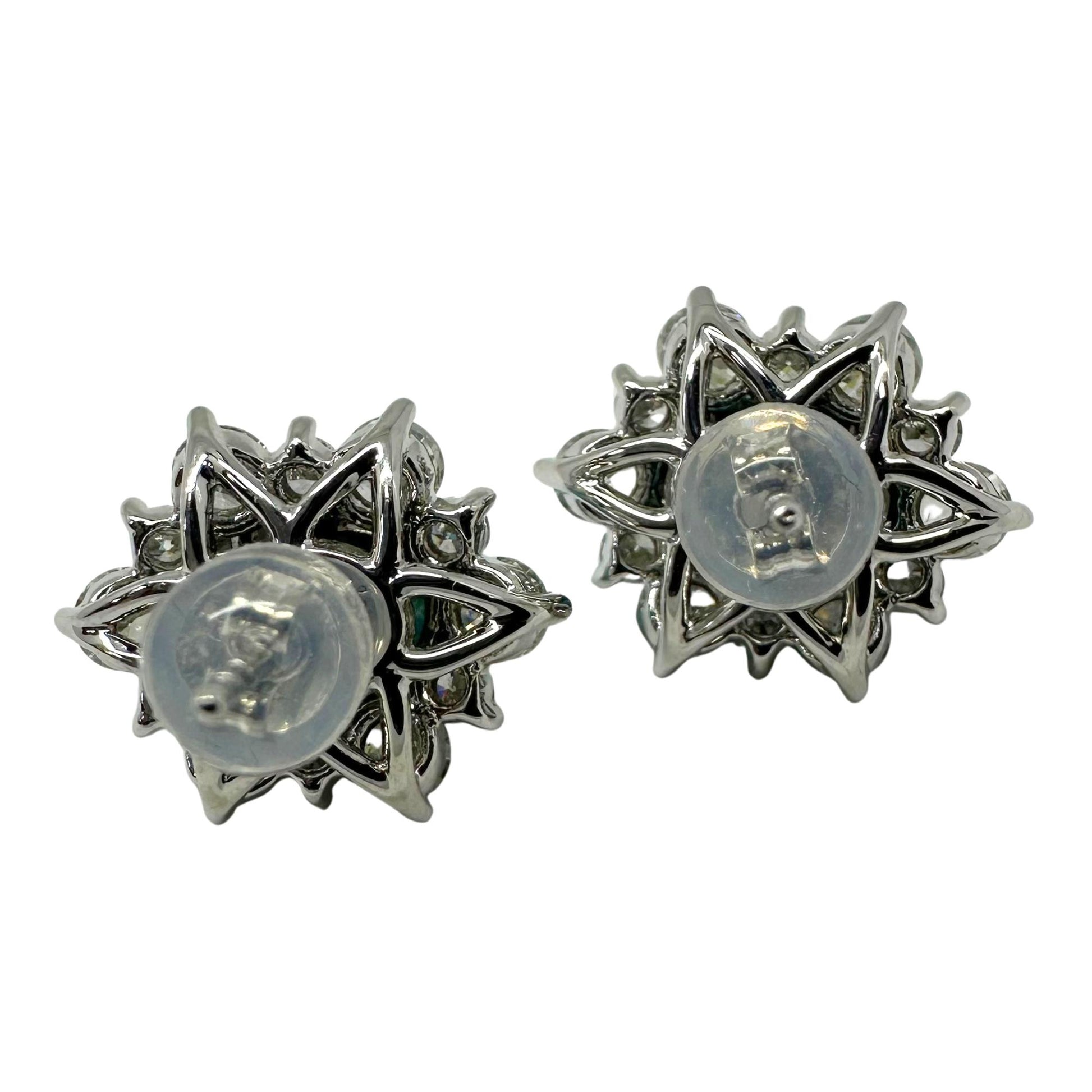 Platinum Turquoise and Diamond Earrings