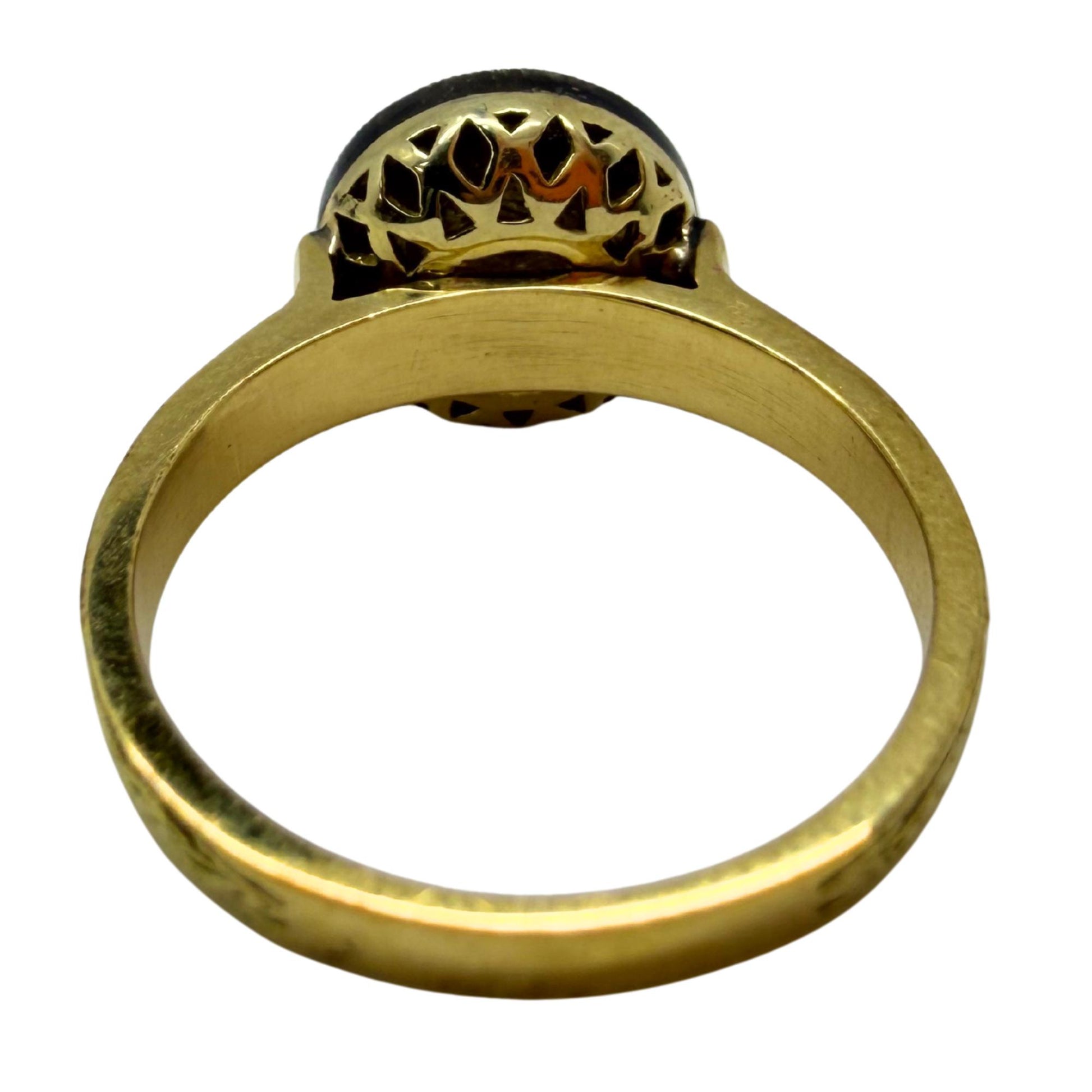 18K Yellow Gold and Silver Top 0.30 Carat Rose Cut Diamond Ring - Size 7.75
