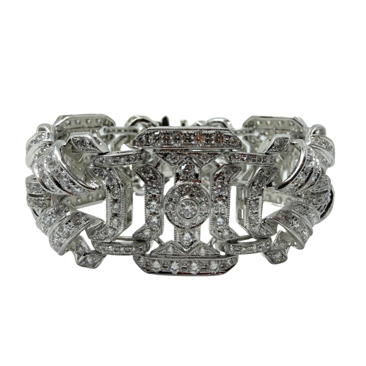 18K White Gold 11.93 Carat Diamond Bracelet - 7 inches