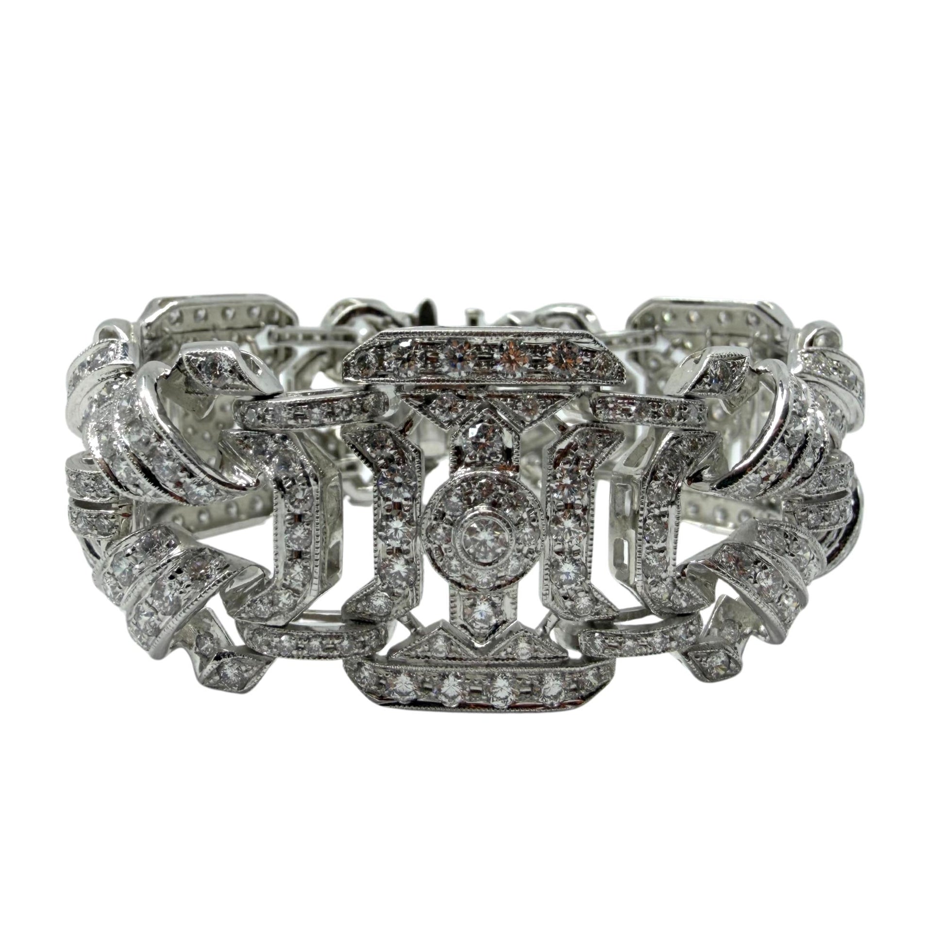 18K White Gold 11.93 Carat Diamond Bracelet - 7 inches