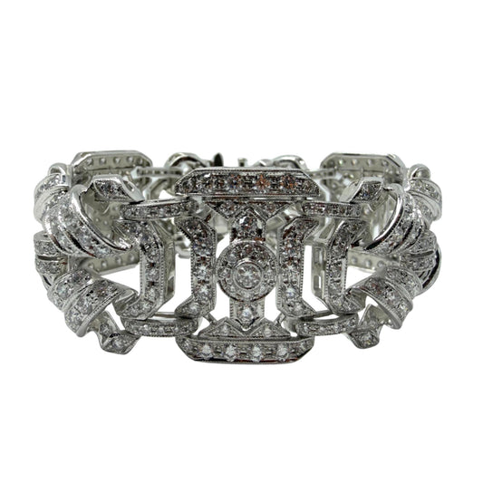 18K White Gold 11.93 Carat Diamond Bracelet - 7 inches
