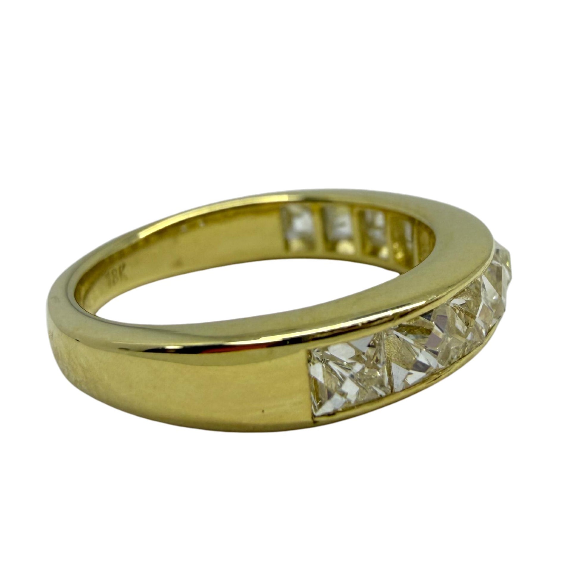 18K Yellow Gold 2.09 Carat Repurposed French Cut Diamond Band - Size 6