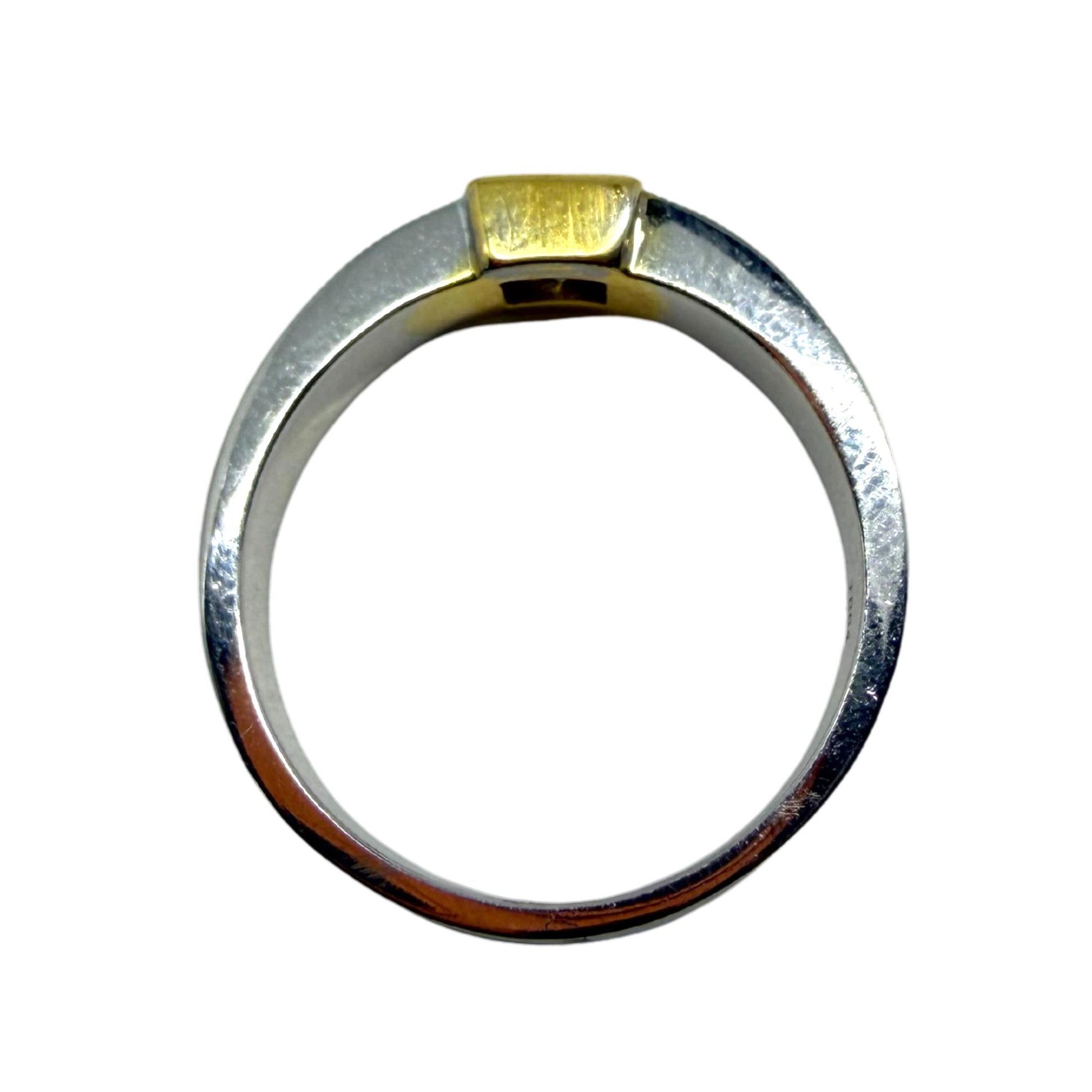 18K Two Tone White and Brown Diamond Band