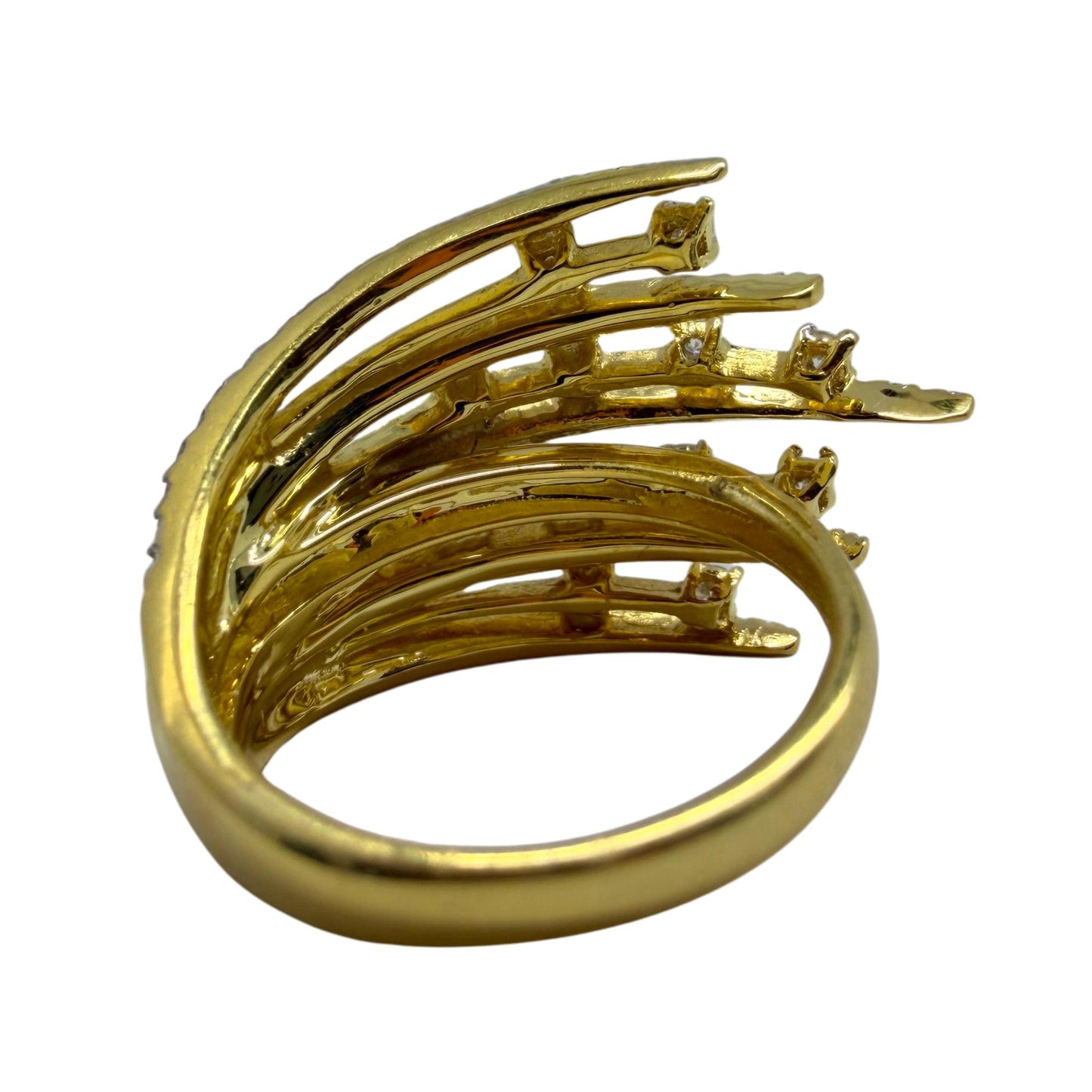 18K Yellow Gold 1.10 Carat Diamond Cocktail Ring - Size 6.50