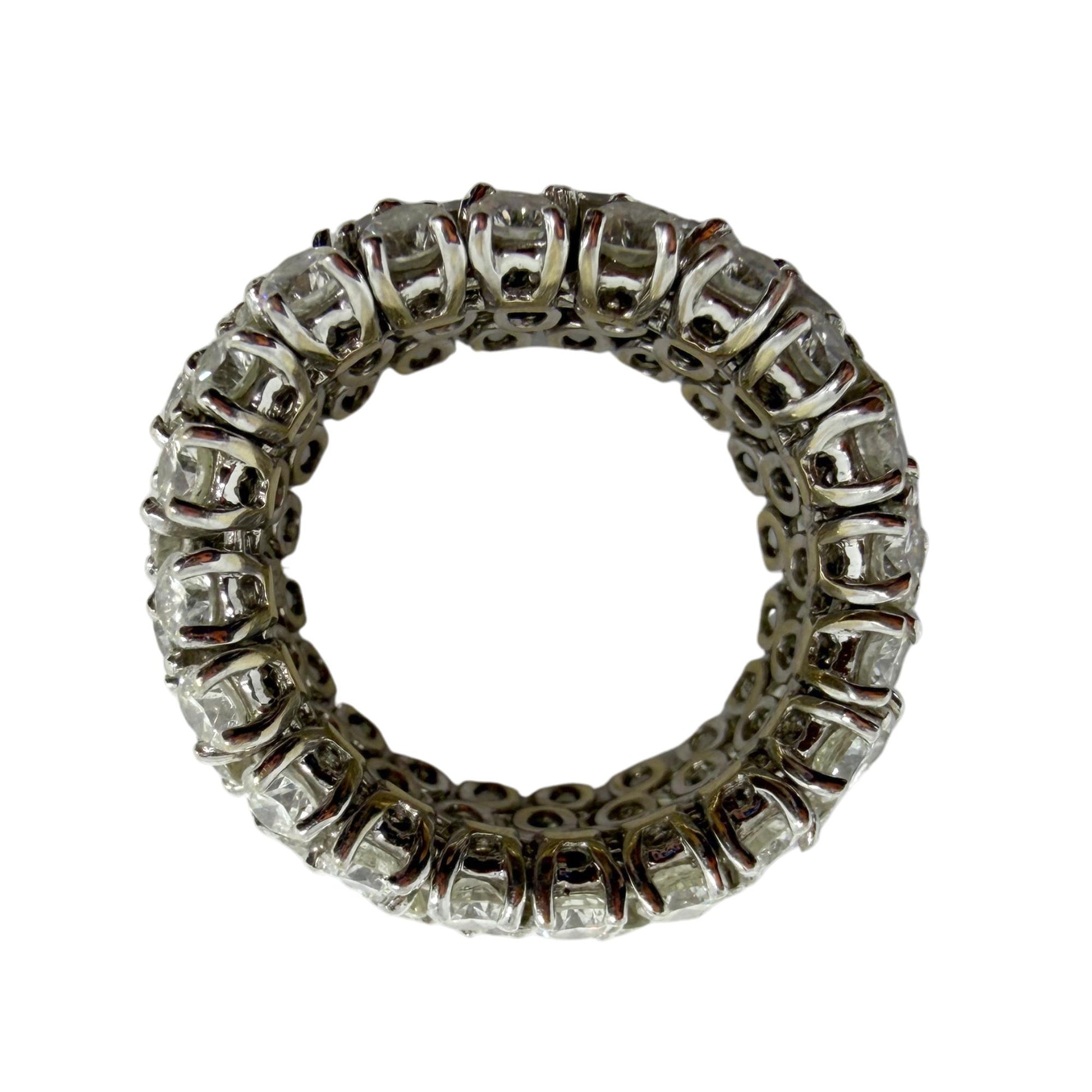 18K White Gold Estate 9.00 Carat Diamond Flexible Eternity Band - Size 6.5