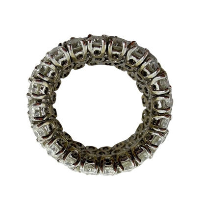 18K White Gold Estate 9.00 Carat Diamond Flexible Eternity Band - Size 6.5
