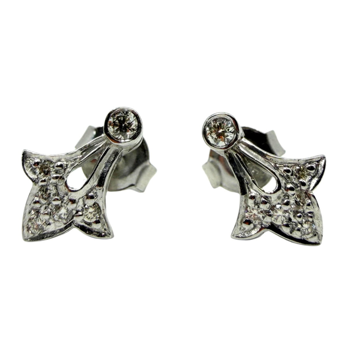 18K White Gold .14 Carat Diamond Studs