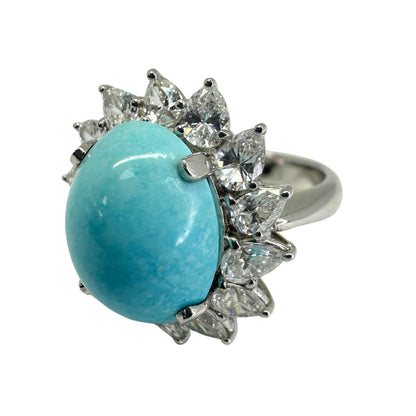 18k Diamond and Turquoise Ring