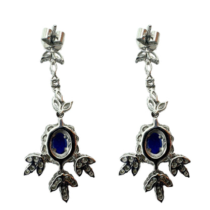 18k Diamond and Sapphire Earrings