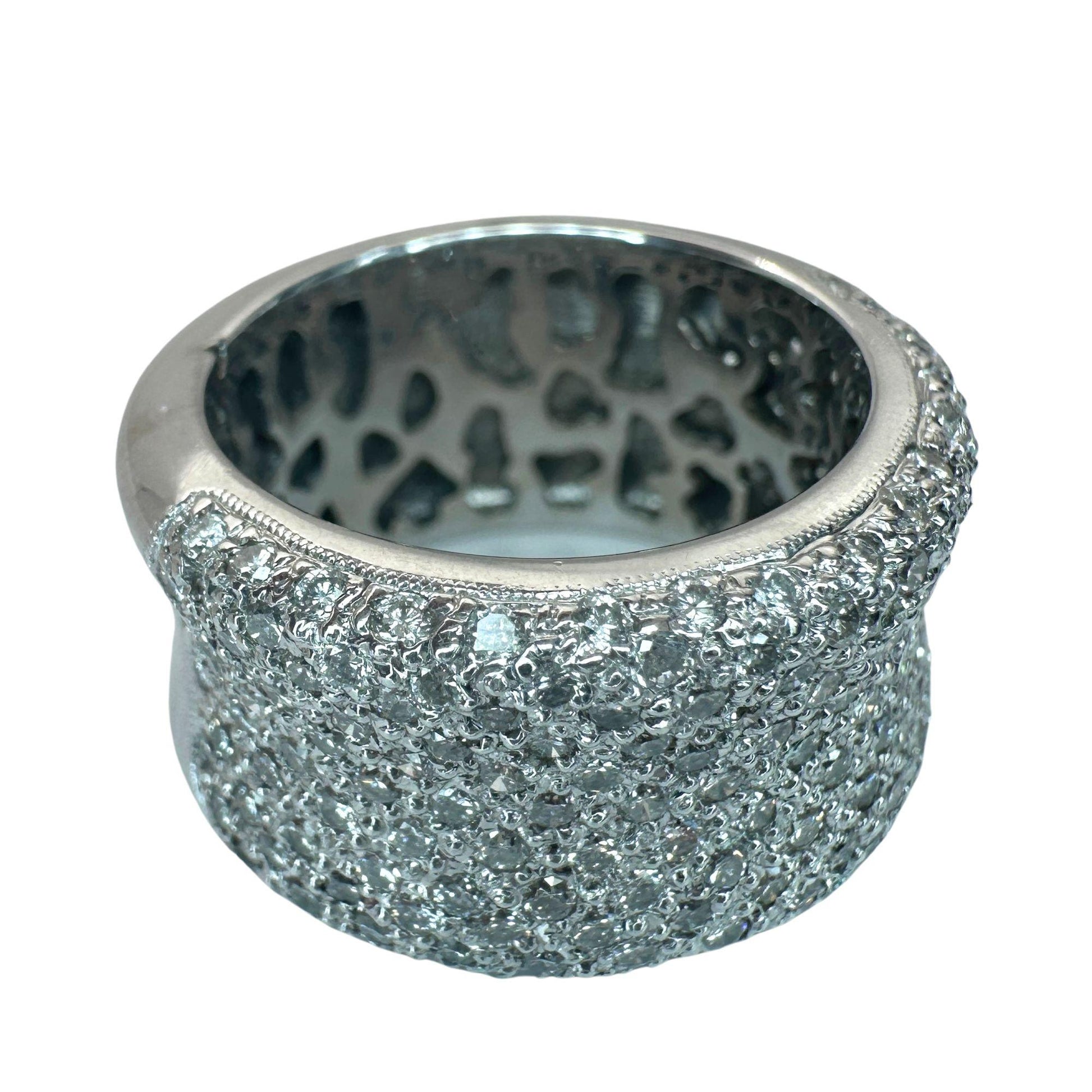 18k Diamond Wide Band Ring