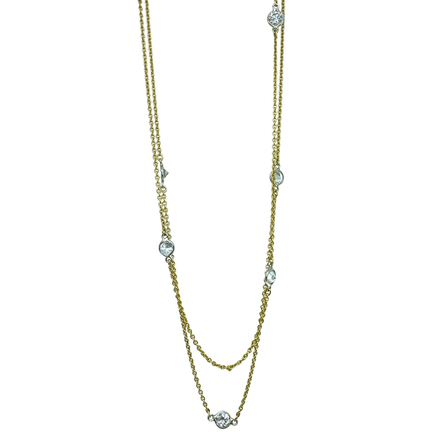 14k Diamond by the Yard Long Chain