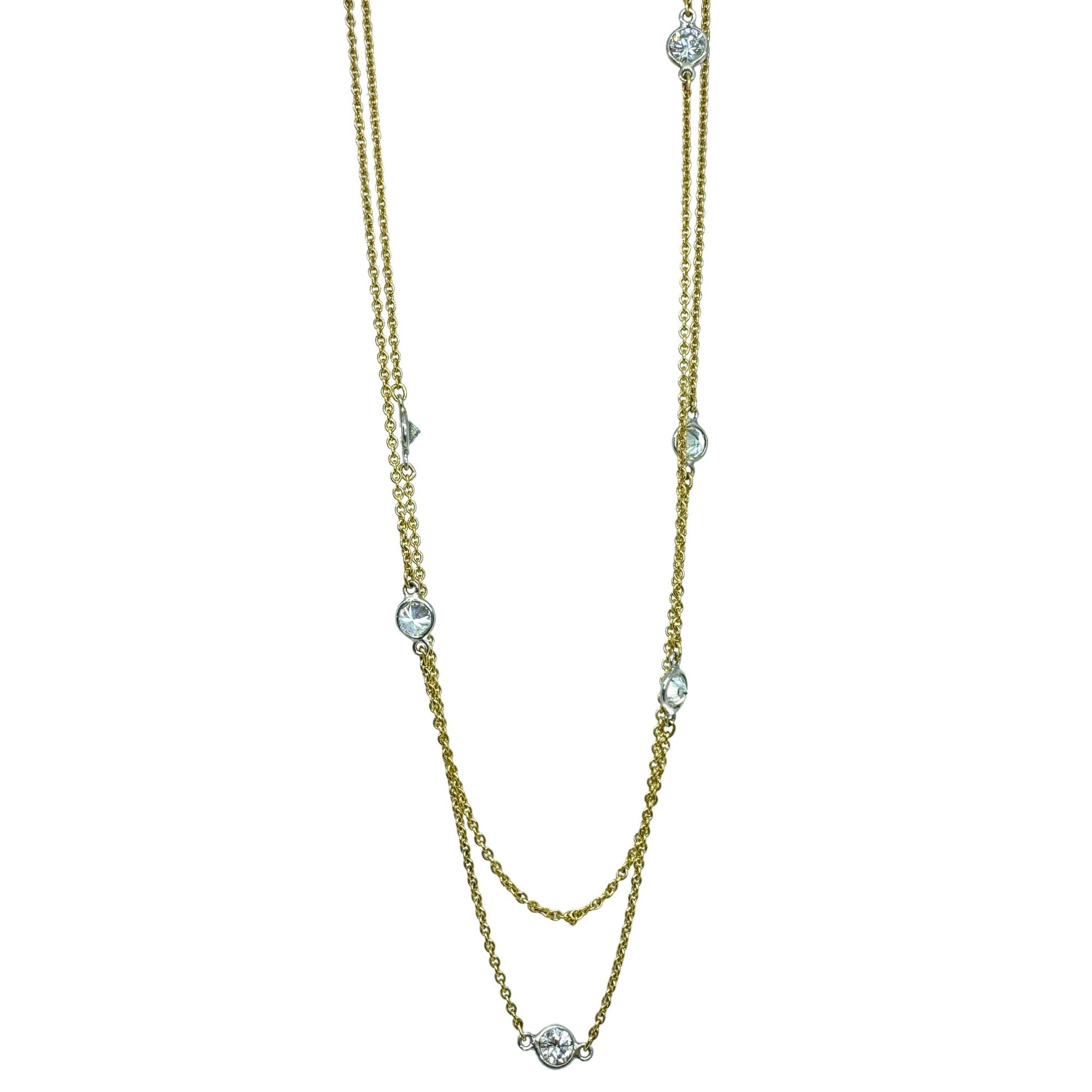 14k Diamond by the Yard Long Chain