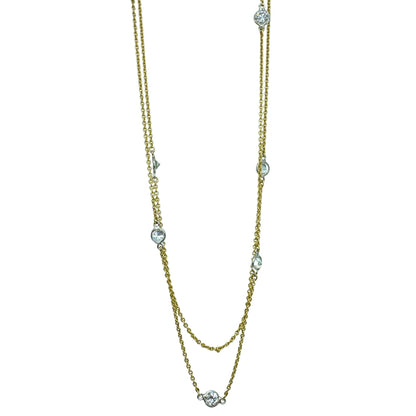 14k Diamond by the Yard Long Chain