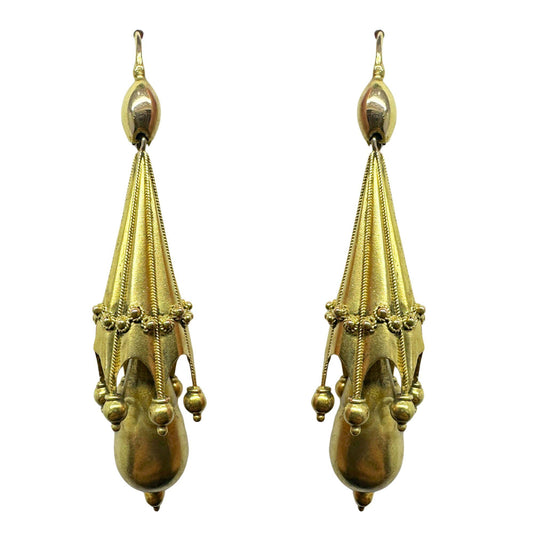 14k Victorian Drop Earrings