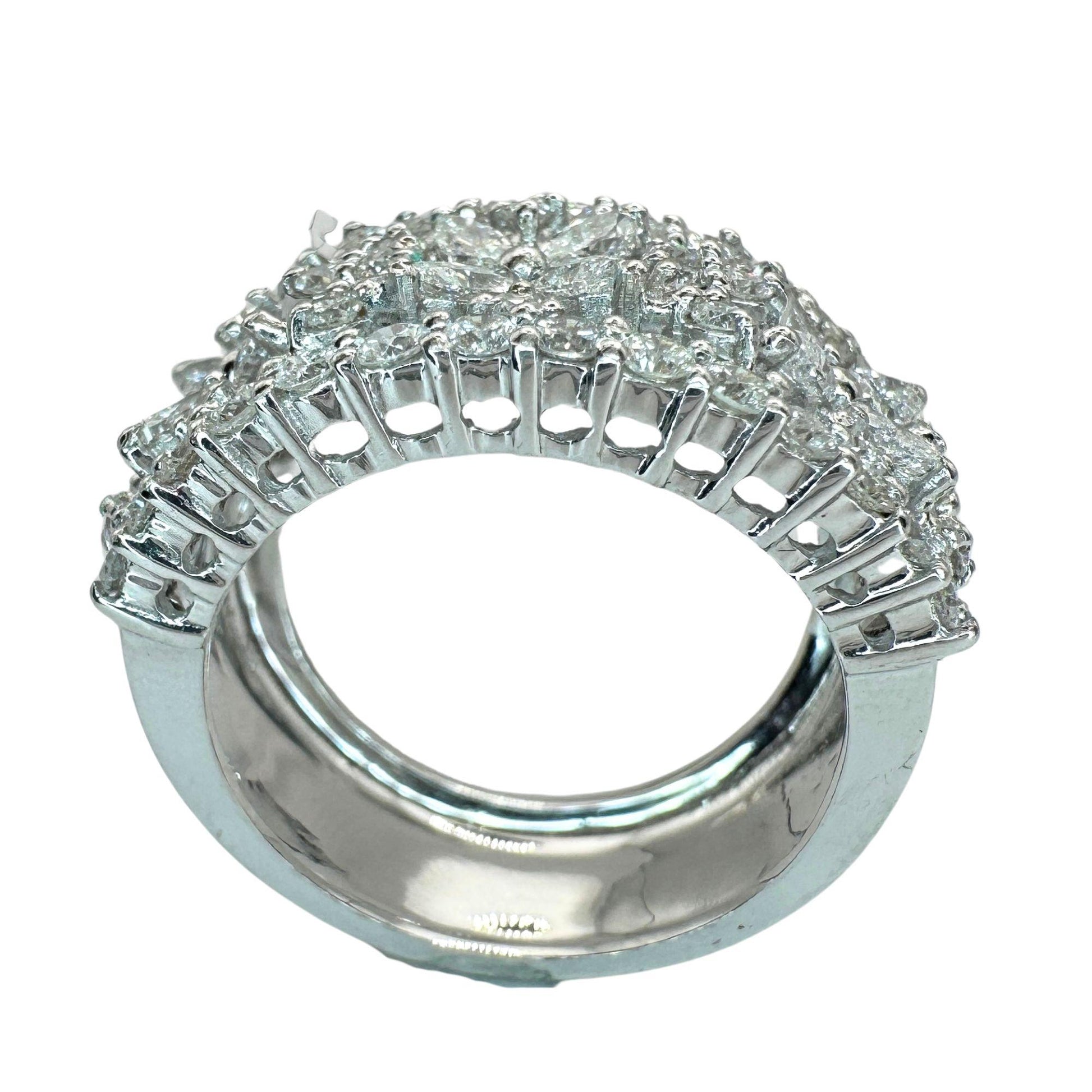 18K 2.14 Carat Diamond Wide Band Ring