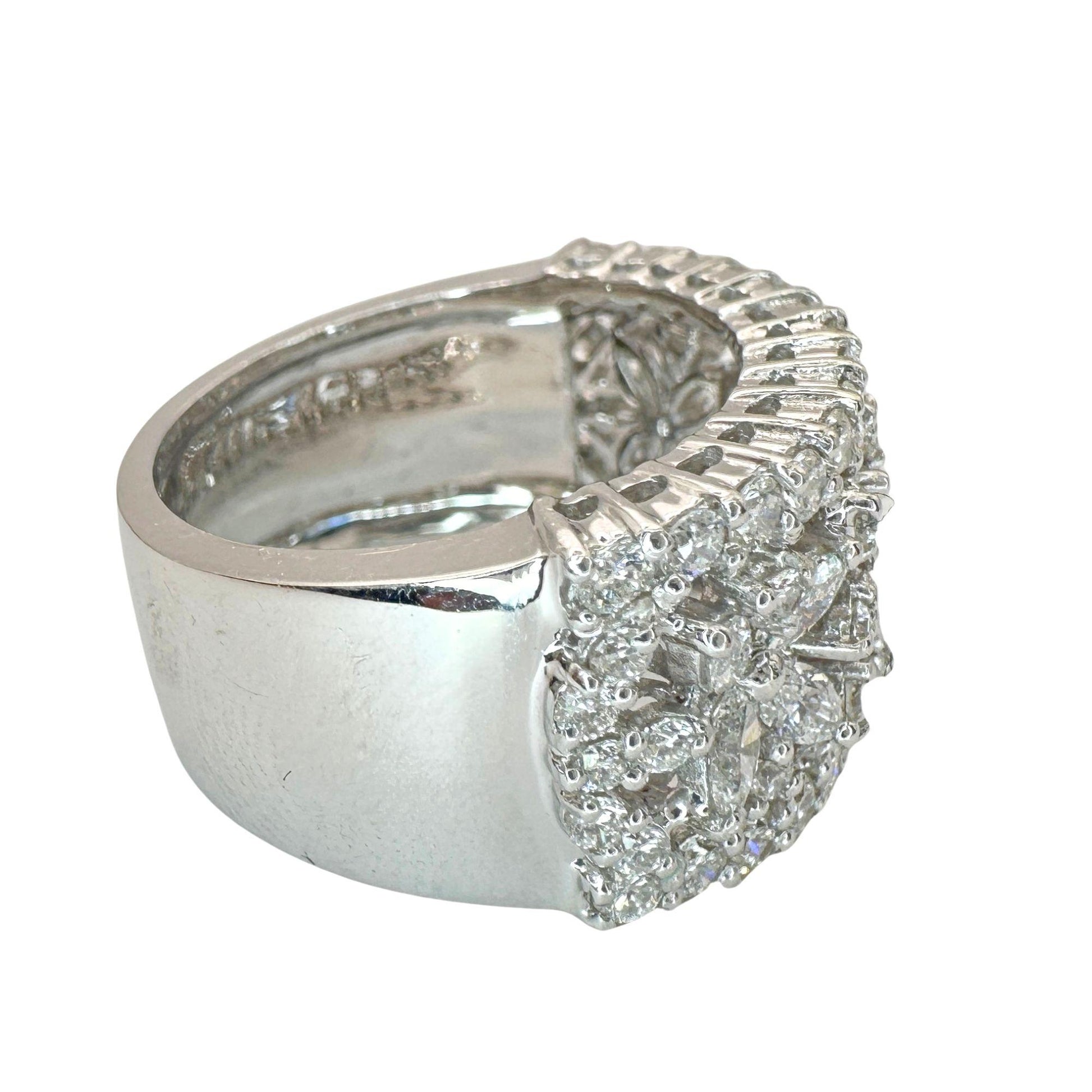 18K 2.14 Carat Diamond Wide Band Ring