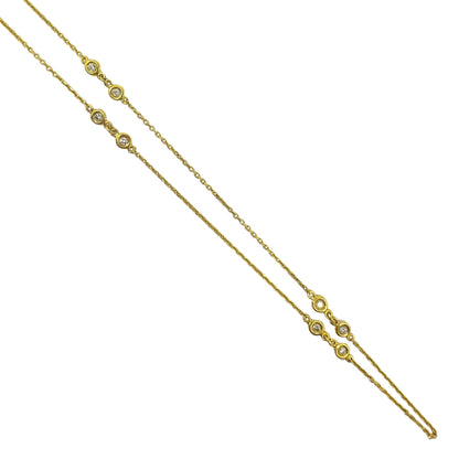 14K Yellow Gold Diamond By the Yard Chain Necklace - 19 inches