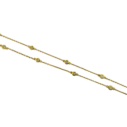 14K Yellow Gold Diamond By the Yard Chain Necklace - 18 inches