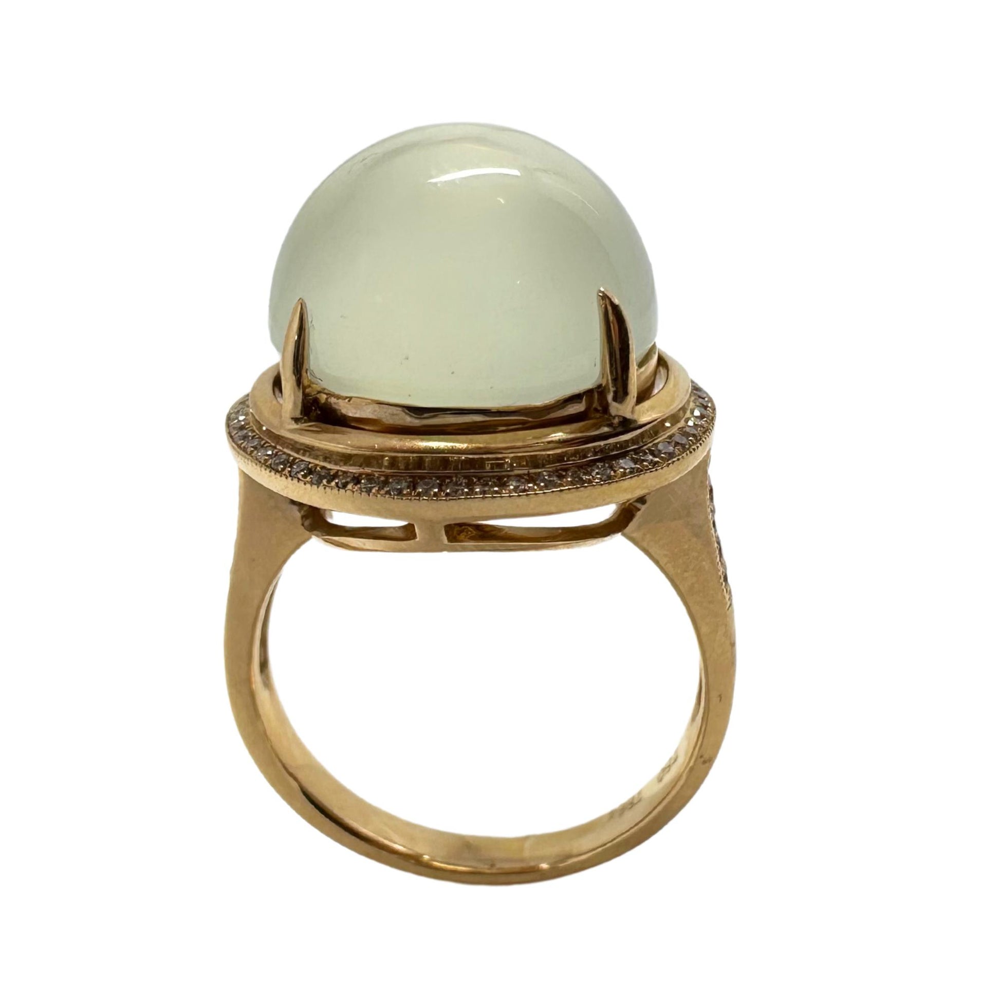 18K Rose Gold Diamond and Moonstone Cocktail Ring