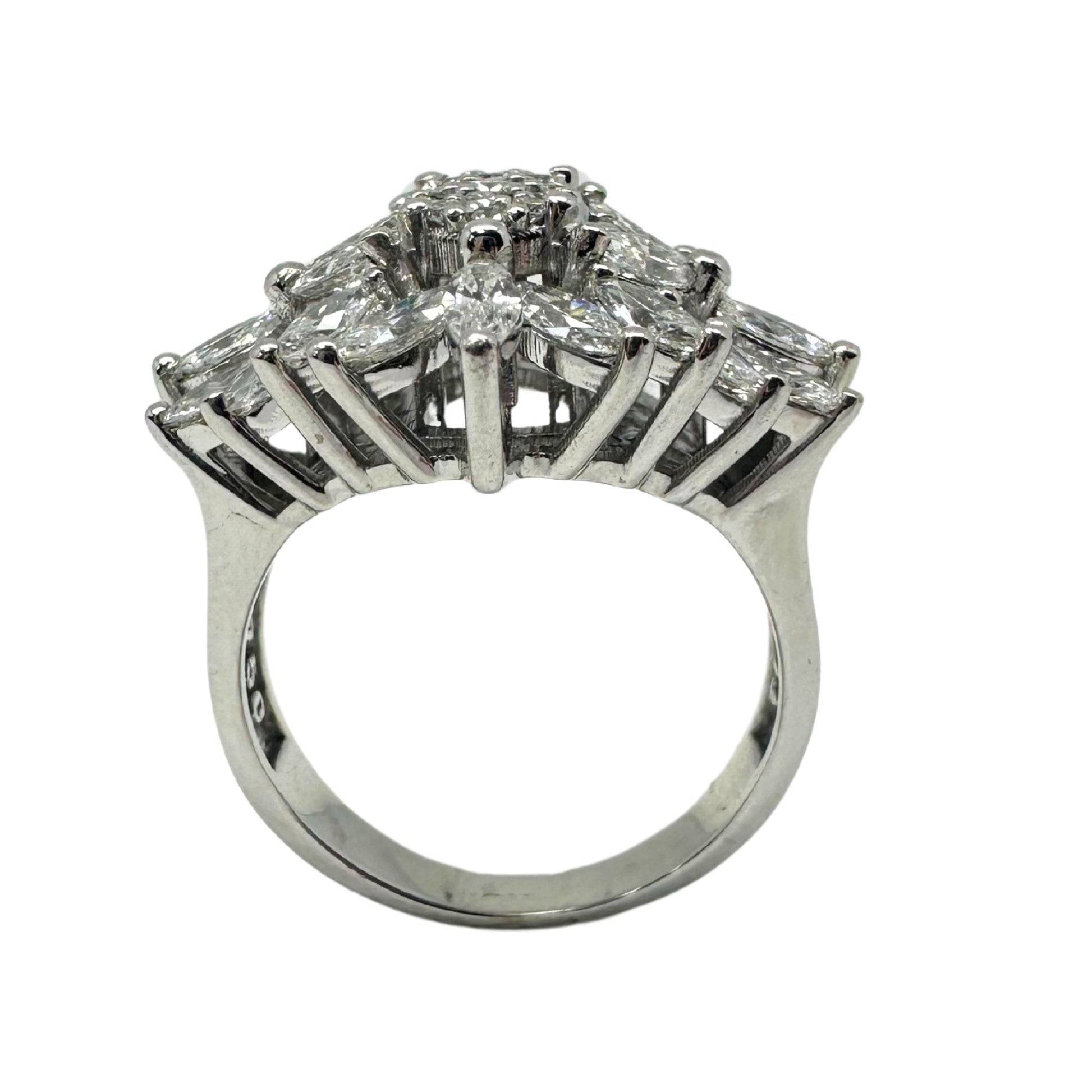 18K White Gold Marquise Cut Diamond Ring