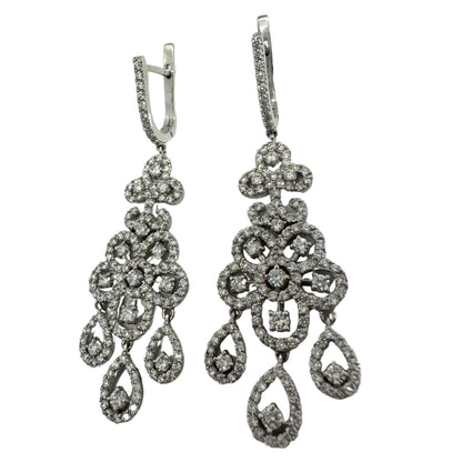 18K White Gold Diamond Drop Earrings