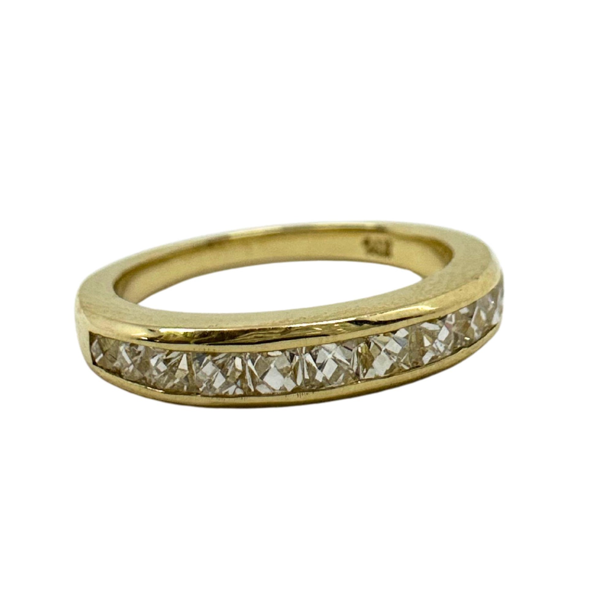 14K Yellow Gold 0.79 Carat Repurposed French Cut Diamond Band - Size 5