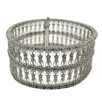 18K White Gold 9.48 Carat Diamond Bracelet - 7 inches