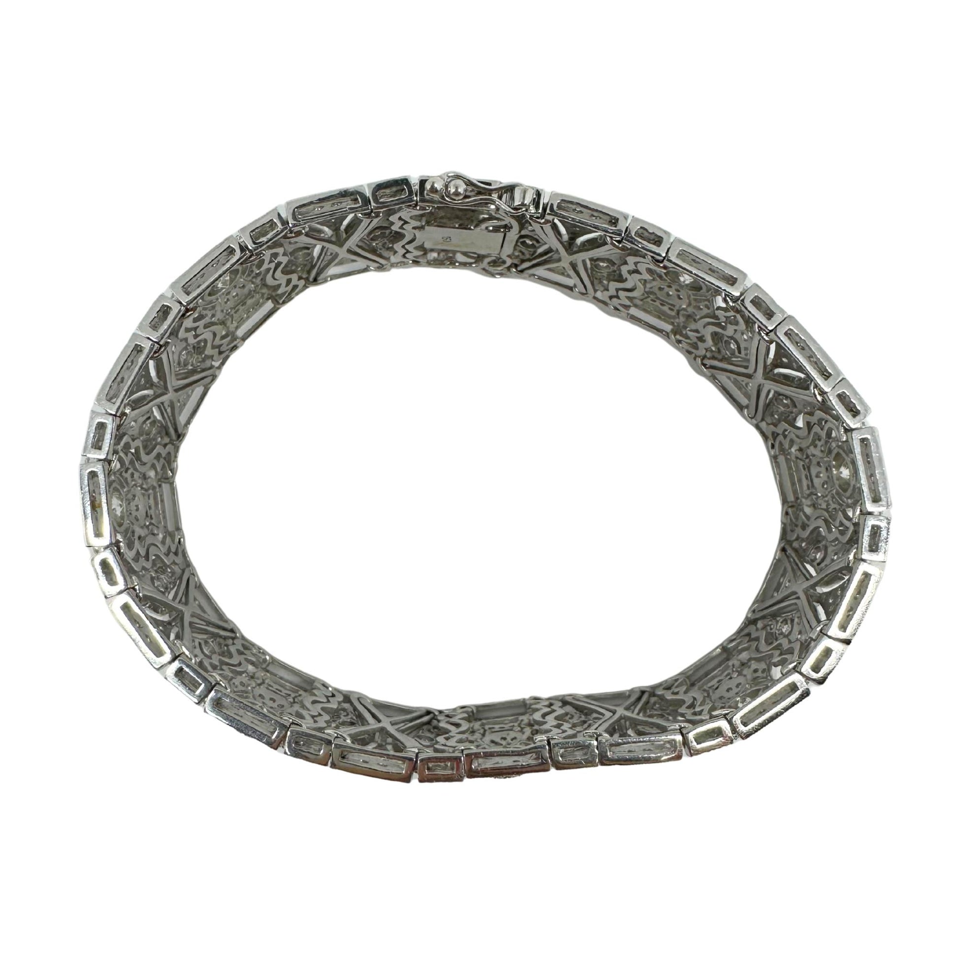 18K White Gold Diamond Bracelet - 7 inches