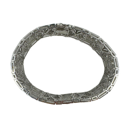 18K White Gold Diamond Bracelet - 7 inches