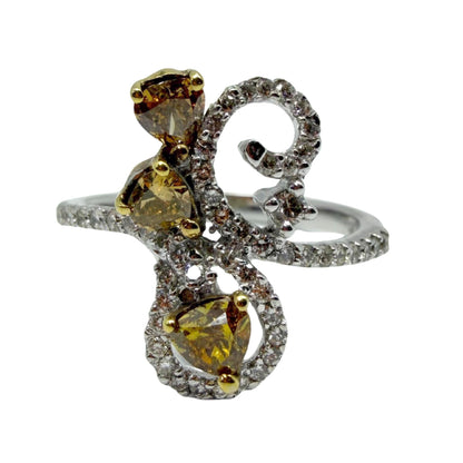 18k White and Brown Diamond Ring