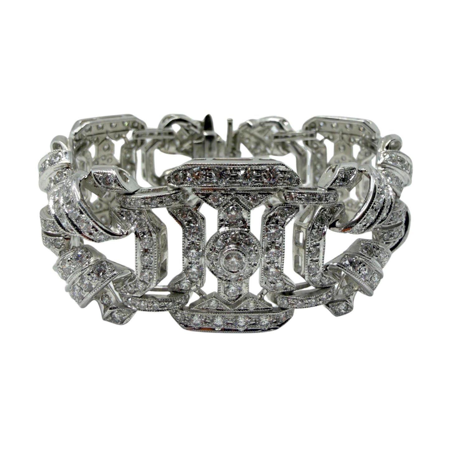 18K White Gold 11.93 Carat Diamond Bracelet - 7 inches