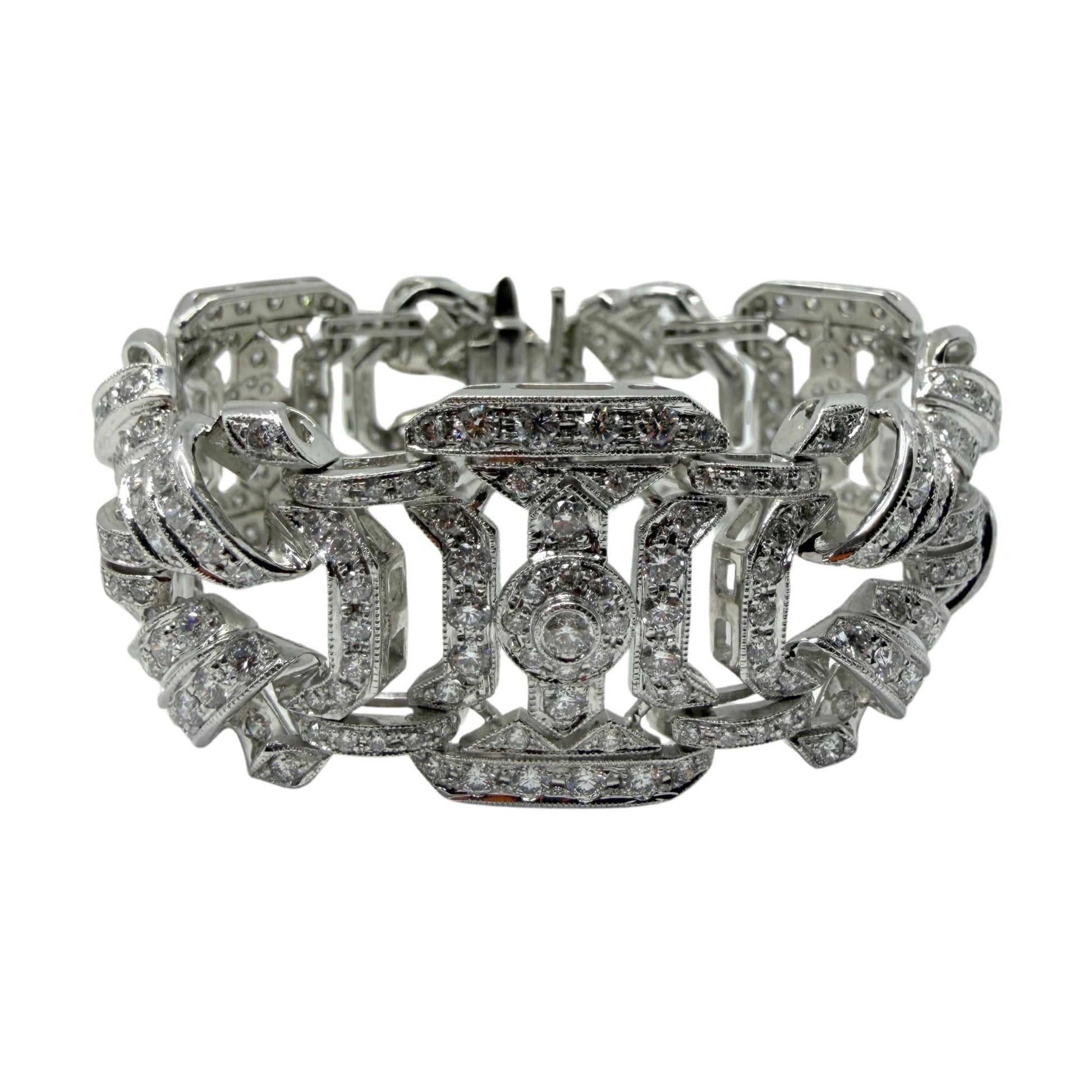 18K White Gold 11.93 Carat Diamond Bracelet - 7 inches