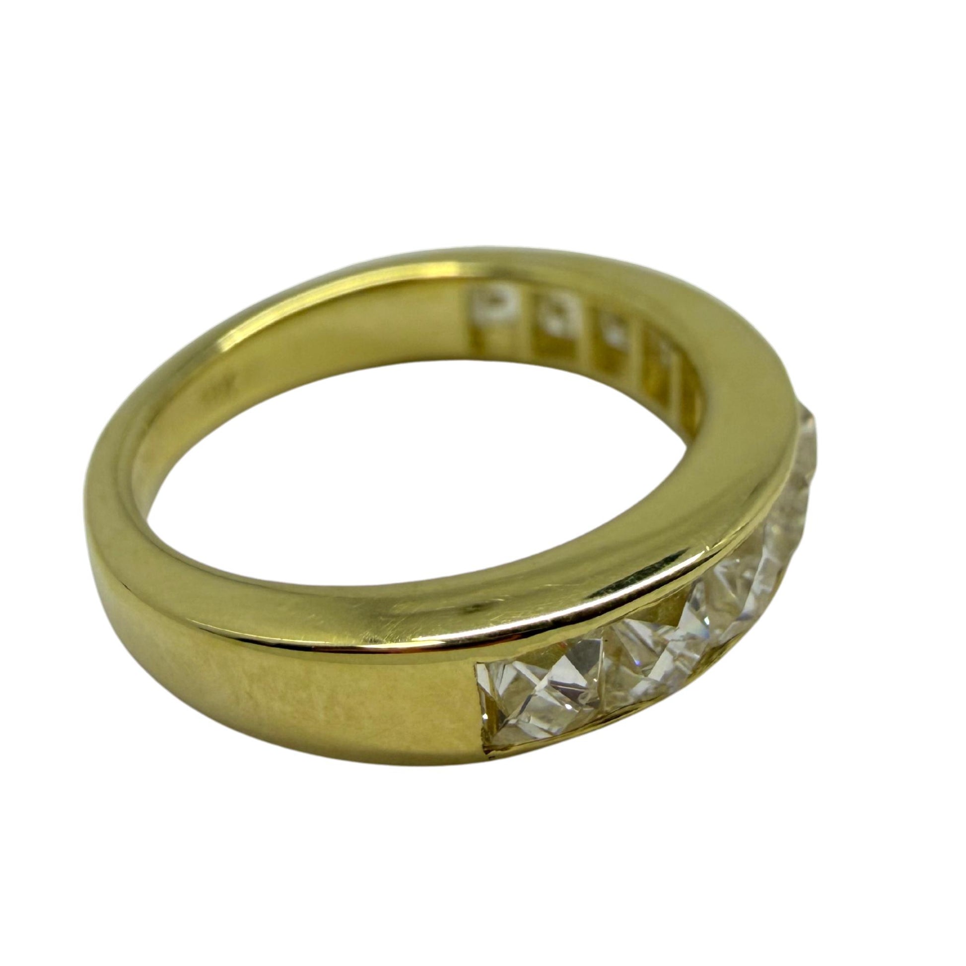 18K Yellow Gold 2.06 Carat Repurposed French Cut Diamond Band - Size 6