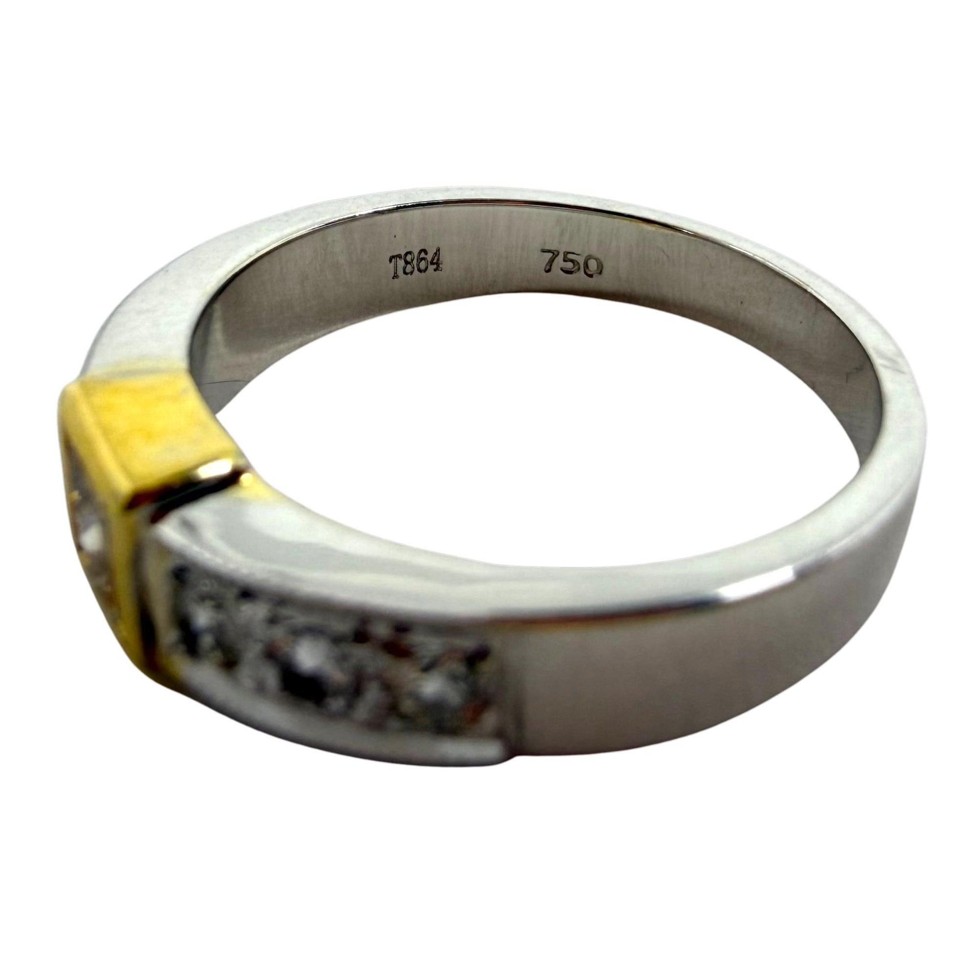 18K Two Tone White and Brown Diamond Band