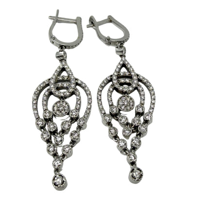 18K White Gold 1.40 Carat Diamond Chandelier Drop Earrings