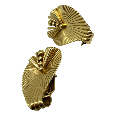 Vintage 1960's 14K Yellow Gold Ear Clips