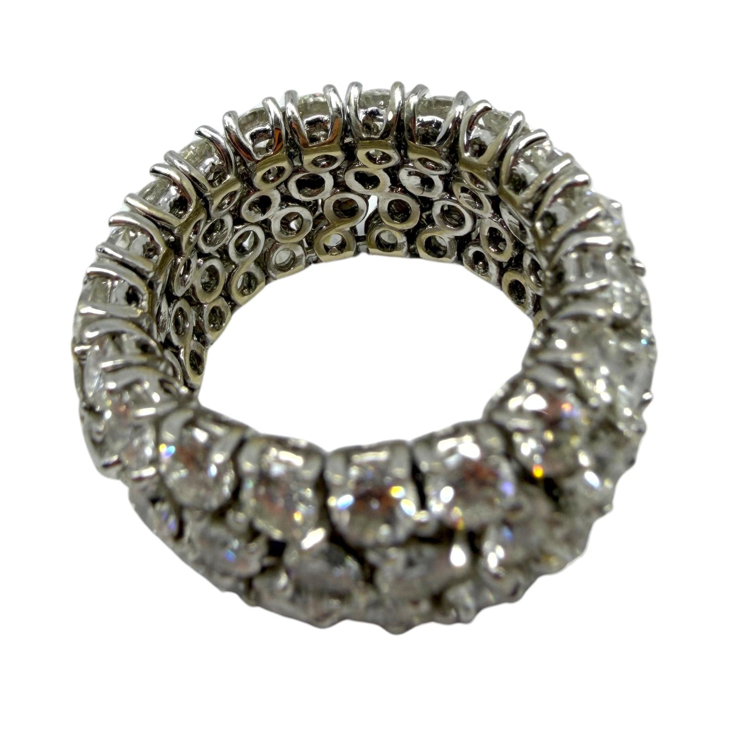 18K White Gold Estate 9.00 Carat Diamond Flexible Eternity Band - Size 6.5