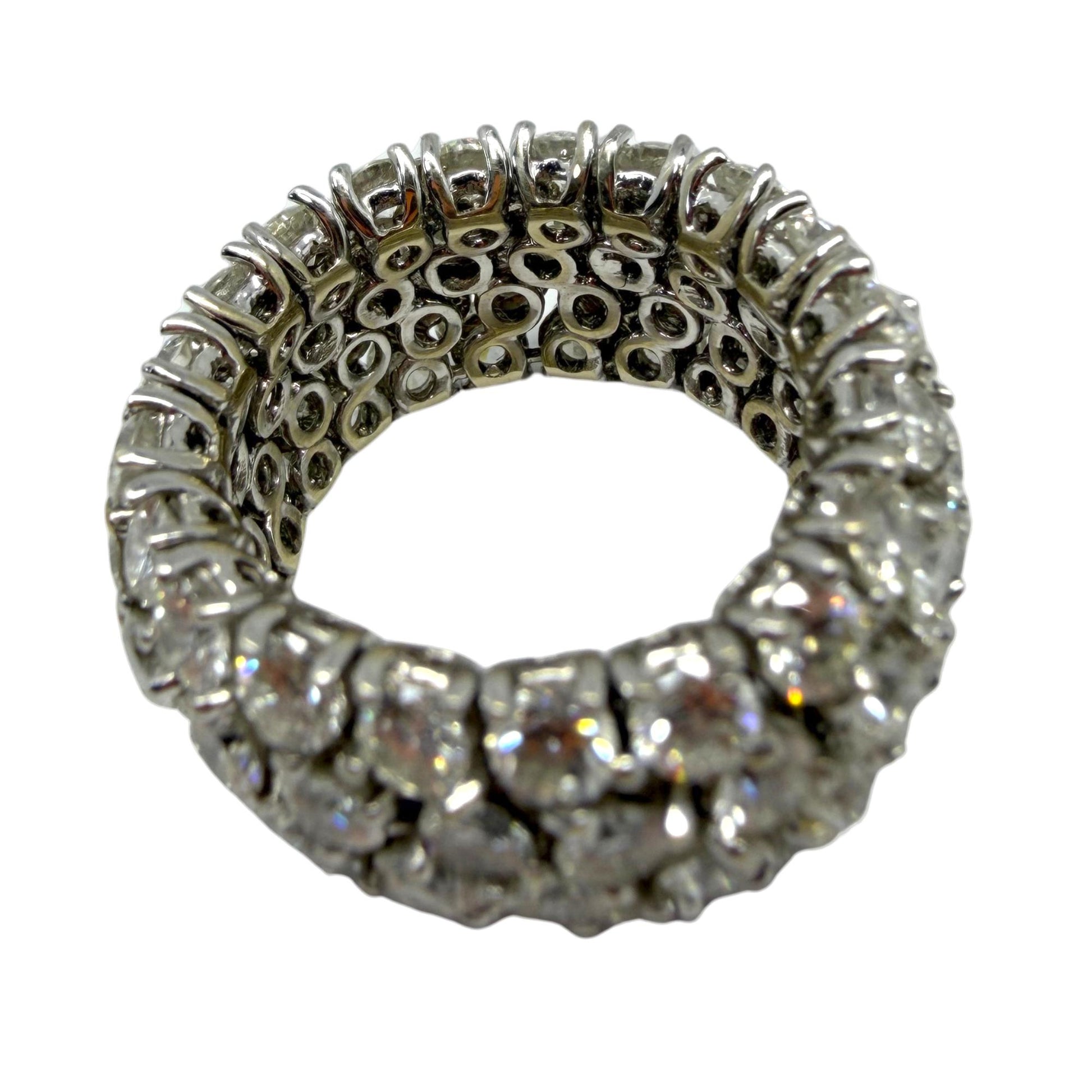 18K White Gold Estate 9.00 Carat Diamond Flexible Eternity Band - Size 6.5