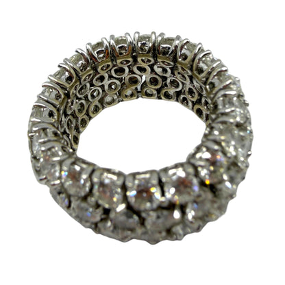 18K White Gold Estate 9.00 Carat Diamond Flexible Eternity Band - Size 6.5