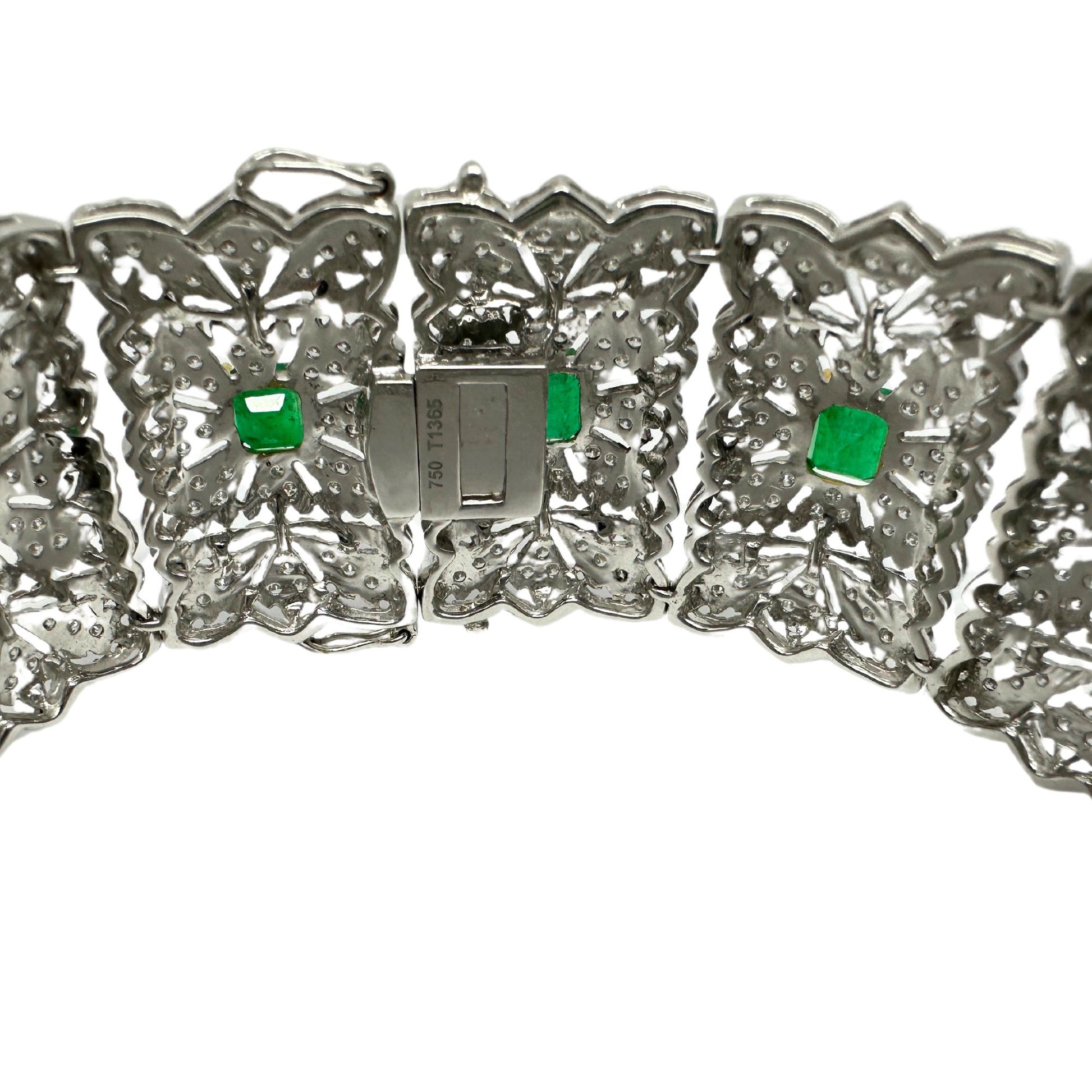 18K Diamond and Emerald Bracelet