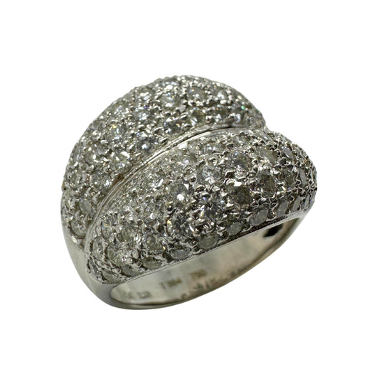 18k White Gold Diamond Wide Band Ring