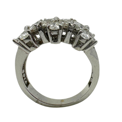 18K White Gold Marquise and Pear Cut Diamond Band Ring