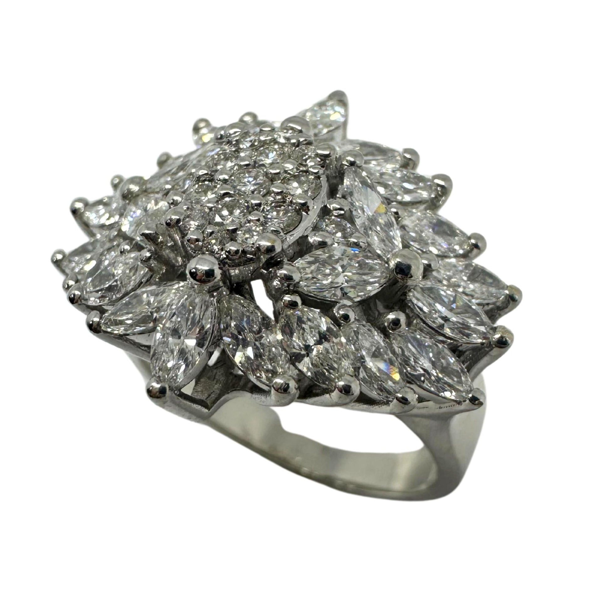 18K White Gold Marquise Cut Diamond Ring