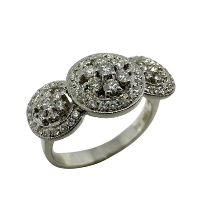 18k White Gold Diamond Cluster Ring