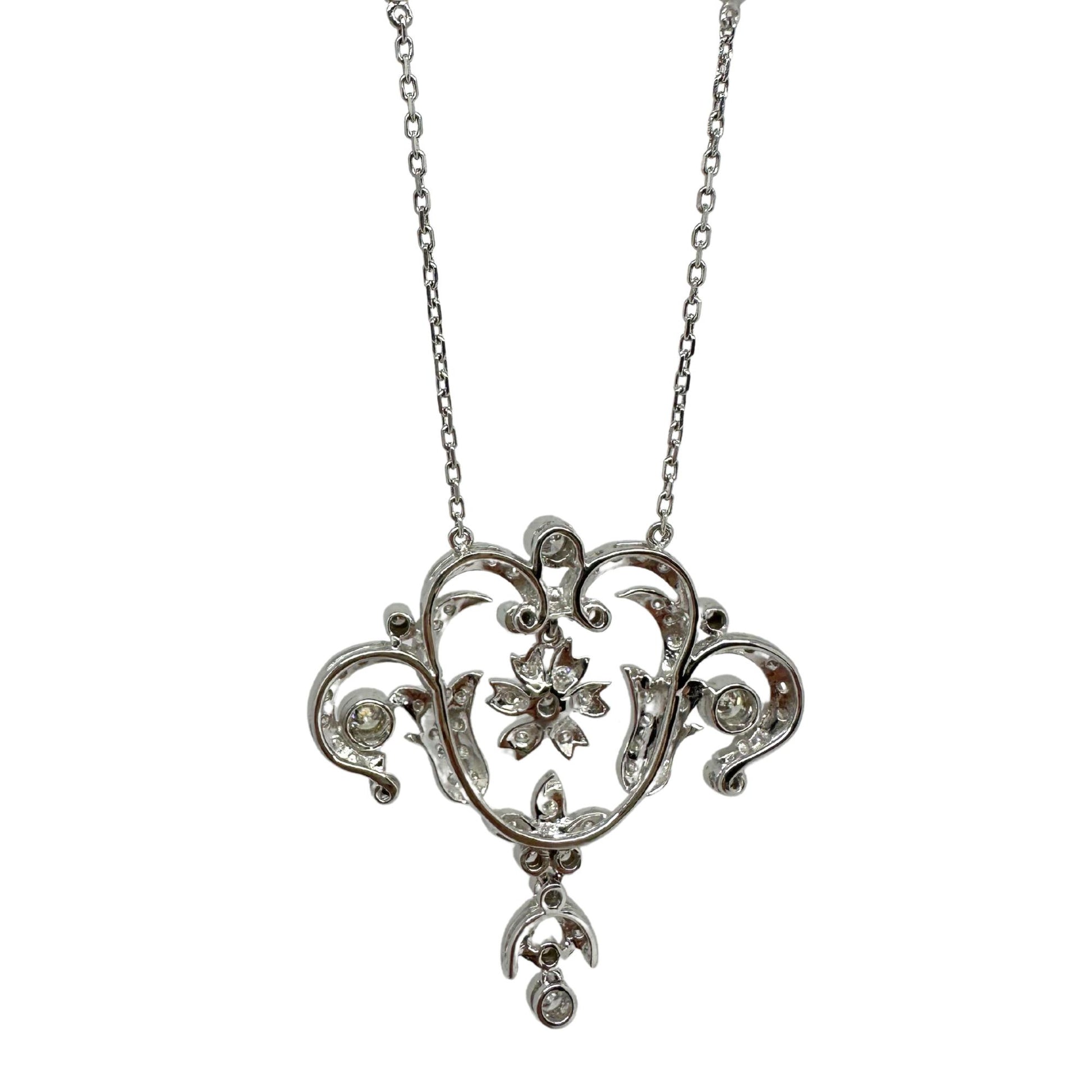18K White Gold Diamond Necklace